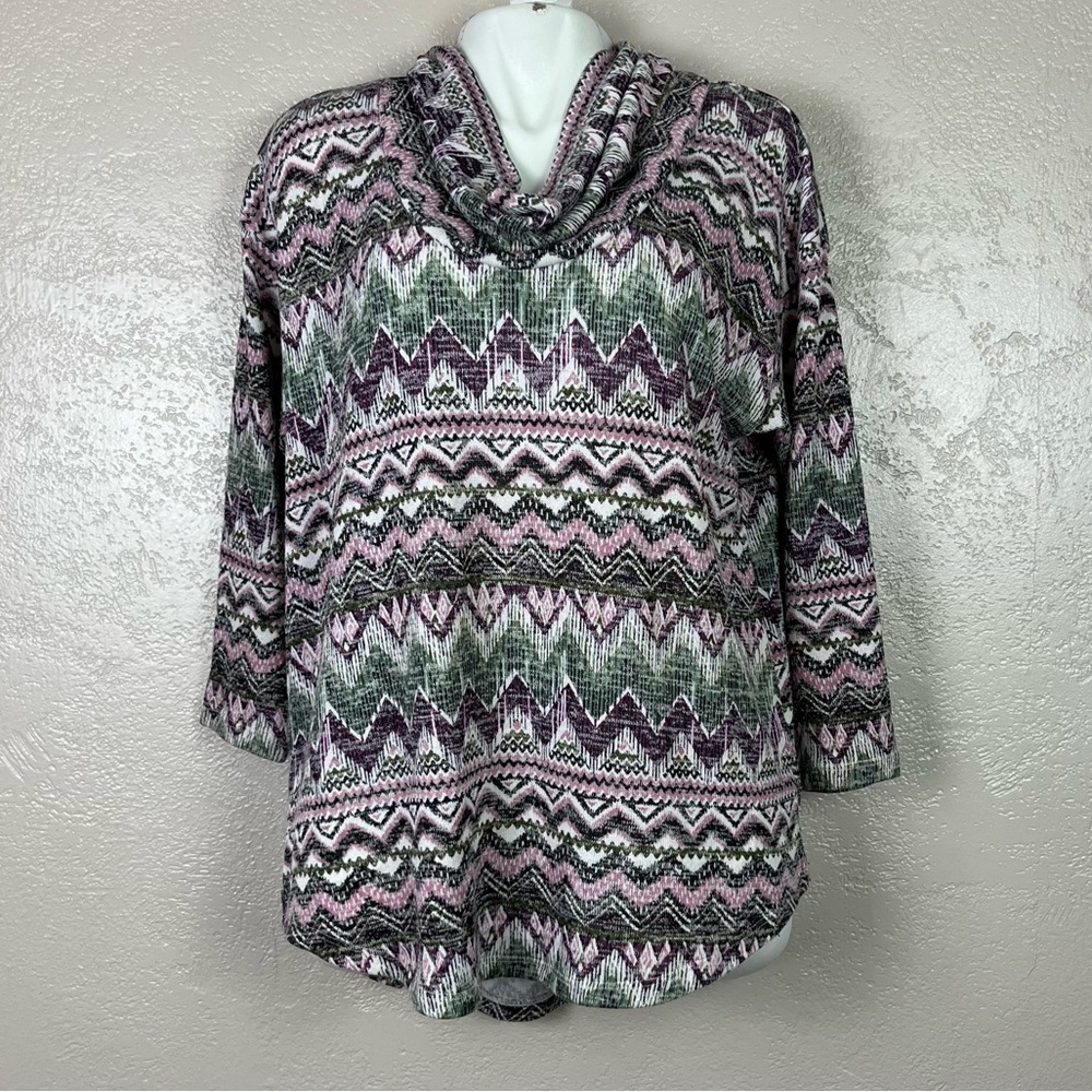 5 for $30 Absolutely famous women 3/4 sleeve multicolor cowl neck sweater large